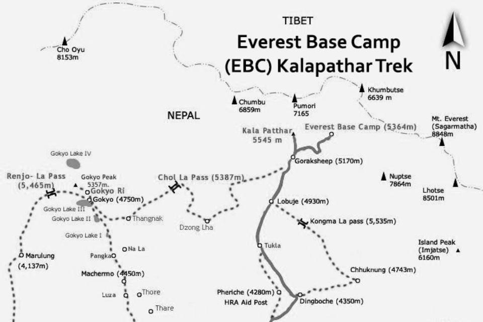 Everest Base Camp Trek Route Map